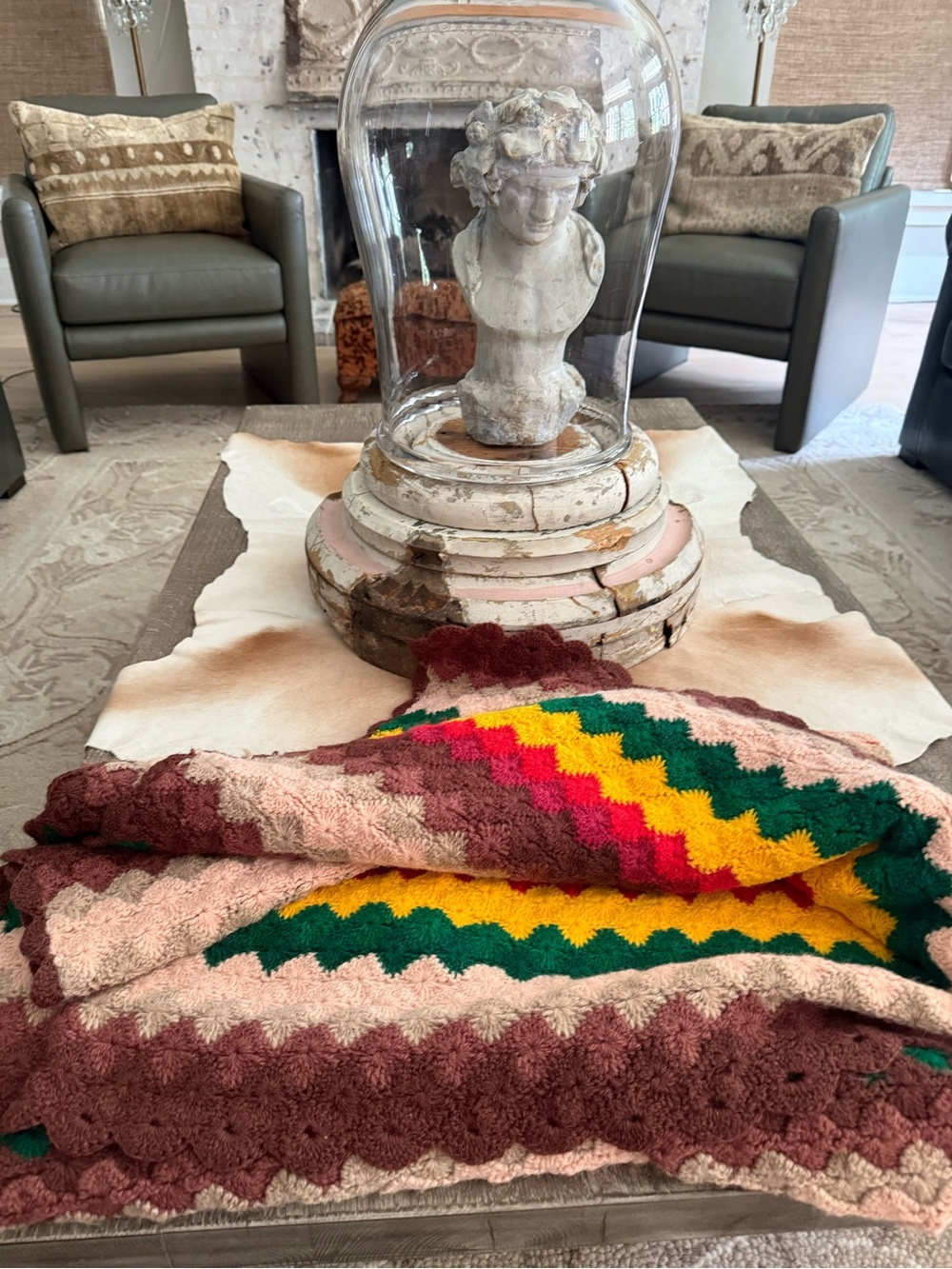 Handcrafted Multicolor Crochet Throw Blanket - Cozy Home Accent - Picture 6 of 14